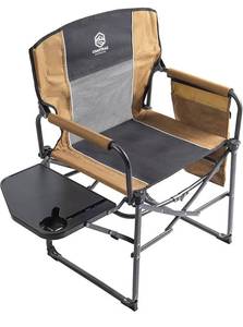 lot 41751 image: Coastrail Outdoor Extra Compact Directors Camping Chair Portable Folding Chair with Large Side Table & Cup & Phone Holder, Breathable Mesh Back, Storage Pockets and Handle,Free Bonus Carry Bag,Brown