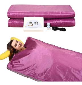 lot 41753 image: ETE ETMATE FIR Sauna Blanket, 2 Zone Controller Digital Heat Sauna Blanket Body Shaper Detox Therapy Anti Aging Beauty Machine (Purple