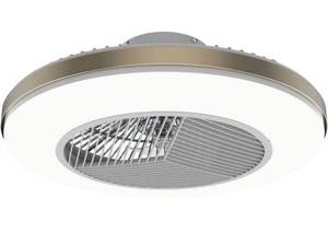 lot 41756 image: Ceiling Fan with Lights Remote Control,Dimmable Fan Lighting, 20 Enclosed Bladeless Fan, Semi Flush Mount,2.4GHz Wi-Fi Bluetooth & App Controlled Compatible with Alexa and Google Assistant (Grey)