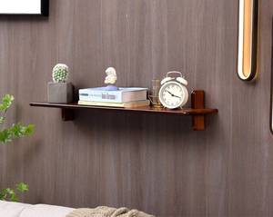 lot 41758 image: DECARTMALL 1 pc Bamboo Made no Nails Wall Ledge Floating Hanging Shelf for Books,Bathroom,Bedroom,tv Box,Player,Photo,Flower,Gallery,for Kids,Kitchen Approx 31�� Long