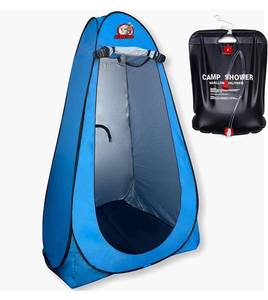 lot 41759 image: DonkyDum Portable Camping Privacy Shelter Extra Tall 6�� 8 inch Toilet Pop up Changing Room Camp Shower Tent with Removable Floor and Top for Beach Hiking Travel - Bonus Solar Heated Bag Included
