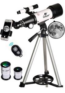 lot 58700 image: Gskyer Telescope, 70mm Aperture 400mm AZ Mount Astronomical Refracting Telescope for Kids Beginners - Travel Telescope with Carry Bag, Phone Adapter and Wireless Remote