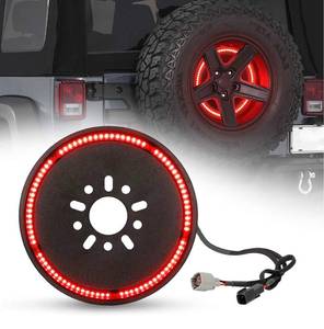 lot 58709 image: SUPAREE (Plug and Play) Spare Tire Brake Light Wheel Light 3rd Third Brake Light for Wrangler 2007-2017 JK JKU YJ TJ,Red Light