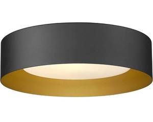 lot 58713 image: AUTELO Flush Mount Ceiling Light, 14 Frosted Glass Shade Close to Ceiling Light Fixture in Black Finish E26 Socket for Living Room Hallway Bedroom C3336XS BK