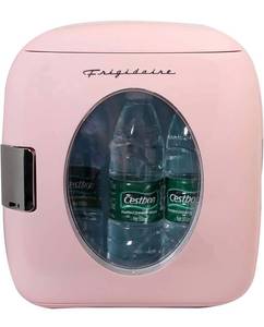 lot 58718 image: FRIGIDAIRE EFMIS462-PINK 12 Can Retro Mini Portable Personal FridgeCooler for Home, Office or Dorm, Pink