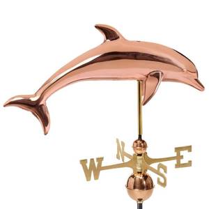 lot 58721 image: Good Directions Pure Copper Dolphin Weathervane - GREEN