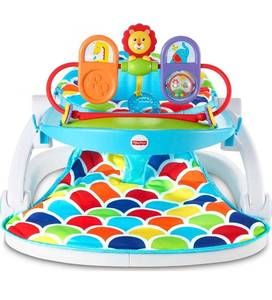 lot 58725 image: Fisher-Price Deluxe Sit-Me-Up Floor Seat with Toy-Tray Happy Hills