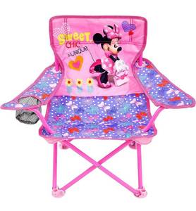 lot 58735 image: Jakks Pacific Minnie Camp Chair for Kids, Portable Camping Fold N Go Chair with Carry Bag, Minnie - Bows