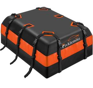 lot 58737 image: FIVKLEMNZ 21 Cubic Car Roof Bag Cargo Carrier, Waterproof Rooftop Cargo Carrier with Anti-Slip Mat  10 Reinforced Straps  6 Door Hooks, Suitable for All Vehicle withWithout Rack