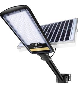 lot 58743 image: 200W Solar Street Lights Outdoor Lamp, 10000lm Dusk to Dawn IP67 Security Led Flood Light with Remote Control Pole Mount and Bracket