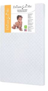 lot 58745 image: Dream On Me, Sunset 3�� Extra Firm Fiber Portable Mini Crib Mattress  Waterproof I Green Guard Gold Certified I Vinyl Cover  Mini Crib Mattress