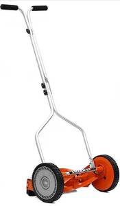 lot 58760 image: American Lawn Mower Company 1204-14 14-Inch 4-Blade Push Reel Lawn Mower, Red
