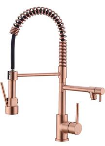 lot 60532 image: Avola Classical Kitchen Faucet,Single Handle Kitchen Sink Faucets ,Copper Finish Kitchen Faucet with Pull Down Sprayer,Spring Kitchen Sink Faucet