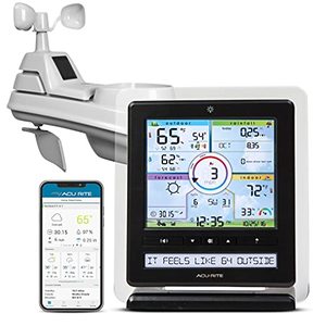 lot 60553 image: AcuRite Iris (5-in-1) Wireless IndoorOutdoor Weather Station with Remote Monitoring Alerts for Weather Conditions (01536M)