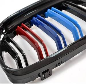 lot 60556 image: SHENYIFAA 1 Pair for bmws E90 E91 Gloss Black M-Color Car Front Grille Grilles Double Line Grills 2009 2010 2011 2012 Auto Accessories