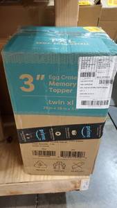 lot 60583 image: Best Price Mattress 3 Inch Egg Crate Memory Foam Mattress Topper - Twin XL