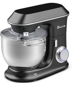 lot 60590 image: Stand Mixer, Zuccie 660W 6-Speed Tilt-Head Food Mixer, 8L Mixers Kitchen Electric Stand Mixer with Dough Hook, Wire Whip, Beater & Splash Guard (8.5QT, Black)