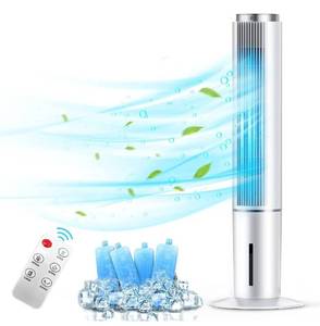 lot 70239 image: Evaporative Air Cooler - HiFresh 43-In Cooling Fan w4 Ice Packs, 3 Speeds & Cooling Mode 600CFM Swamp Cooler, 70°Oscillation, 12-H Timer Remote Control Air Conditioner Portable for RoomOffice