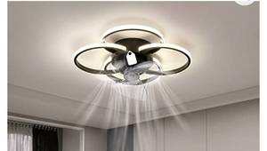 lot 72546 image: 23 2022 New Function Pioting Ceiling Fans With Lights Remote, Led Light WarmWhiteNatural Color, Bedroom Ceiling Fan With Lights, Elegant Oscillating Ceiling Fan Light. Retail $169.50