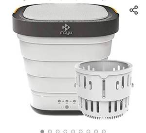 lot 72555 image: XUE XUEJIONG MOYU XPB08-F2 Portable Mini Automatic Household Folding Bucket Type Travel Washing Machine (Color  Grey)