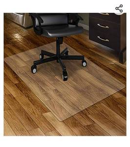 lot 72581 image: Kuyal Clear Chair mat for Hard Floors 36 x 48 inches Transparent Floor Mats WoodTile Protection Mat for Office & Home (36 X 48 Rectangle for Hard Floor)