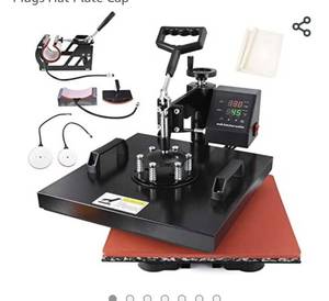 lot 72585 image: $$Heat Press 15x15 inch Shirt Press 5 in 1 Machine 360-Degree Swing Away Digital Multifunctional Sublimation Combo for T Shirts Mugs Hat Plate Cap,Retail $199.99