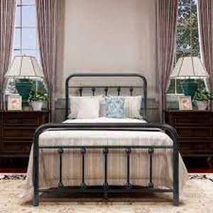 lot 27886 image: Metal Twin Bed Frame - Black