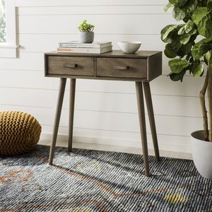 lot 64228 image: Safavieh Dean 2 Drawer Modern Solid Console Table Desert Brown