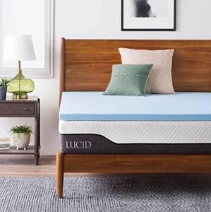 lot 64235 image: Lucid 2 Inch Gel Infused Memory Foam Mattress Topper - Twin Xl