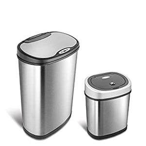 lot 64239 image: 2 SET MOTION SENSOR TRASH CANS, 16.5 X 11.5 X 26.5 & 12.1 X 8.4 X 15.2