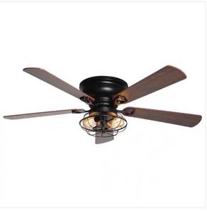 lot 64257 image: 48 Low Profile Metal 5-Blade Ceiling Fan with Remote Retail$147.49