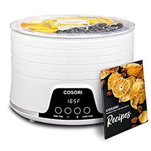 lot 64271 image: COSORI Food Dehydrator for Jerky, Fruit, Meat, Dog Treats, Herbs, Vegetable, Mushrooms, and Egg, 5 Trays Machine, Small BPA-Free Dryer with Timer and Temperature Control, Up to 165°F, 50 Recipes (B09GFVL7QX)