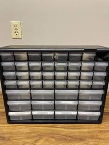 lot 64287 image: Akro-Mils 44-Drawer Stackable Storage Cabinets