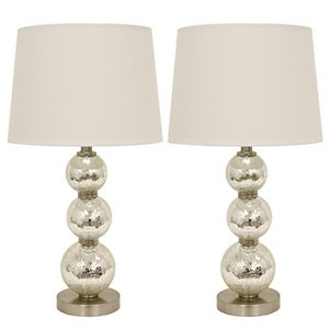lot 5603 image: Decor Therapy MP1063 Table Lamp Set, Mercury Silver