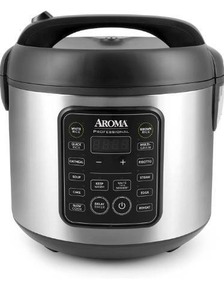 lot 5605 image: Aroma Housewares ARC-5200SB 2O2O Model Rice & Grain Cooker, Saute, Slow Cook, Steam, Stew, Oatmeal, Risotto, Soup, 20 Cup 10 Cup uncooked, Stainless Steel