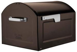lot 5612 image: Architectural Mailboxes 950020RZ Centennial Post Mount Mailbox, XL, Rubbed Bronze