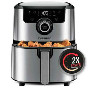 lot 5633 image: Chefman Square Air Fryer with Rapid-Air System Stainless Steel 4.5 Quart
