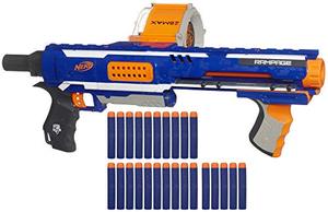lot 5642 image: Nerf Rampage N-Strike Elite Toy Blaster with 25 Dart Drum Slam Fire & 25 Official Elite Foam Darts for Kids, Teens, & Adults