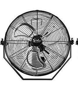 lot 5678 image: Simple Deluxe 18 Inch Industrial Wall Mount Fan, 3 Speed Commercial Ventilation Metal Fan for Warehouse, Greenhouse, Workshop, Patio, Factory and Basement - High Velocity, Black