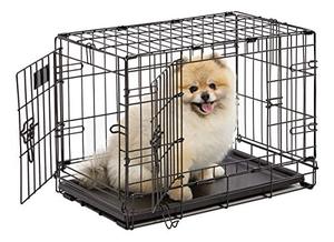 lot 5688 image: MidWest Homes for Pets Newly Enhanced Single & Double Door iCrate Dog Crate, Includes Leak-Proof Pan, Floor Protecting Feet, Divider Panel & New Patented Features