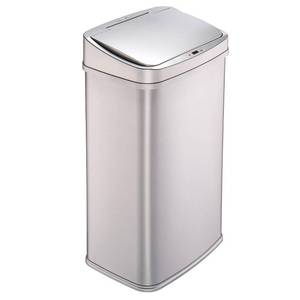 lot 5738 image: Nine Stars 13gal Motion Sensor Rectangular Shape Stainless Steel Trash Can Silver