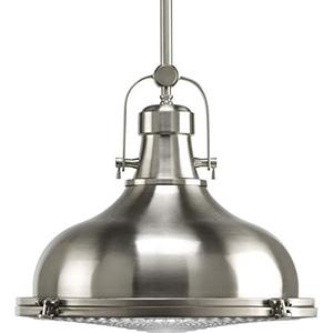 lot 5559 image: Progress Lighting P5197-09 Fresnel Lens Pendants, Nickel