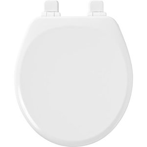 lot 5565 image: Mayfair Slow Close Round White Molded Wood Toilet Seat