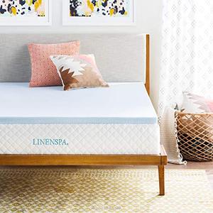 lot 5577 image: Linenspa 3 Inch Memory Foam Mattress Topper, Gel Infused Twin XL Mattress Topper, CertiPUR-US Certified
