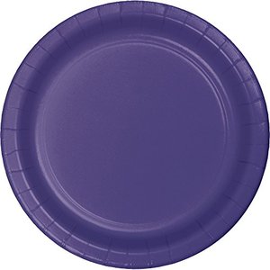 lot 5581 image: Creative Converting Touch of Color 96 Count DinnerLarge Paper Plates, Purple