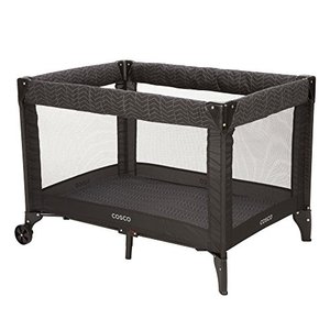 lot 5583 image: Cosco Funsport Compact Portable Playard, Lightweight, Easy Set up, Foldable Baby Playpen with Carry Bag, Black Arrows