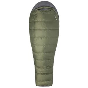 lot 5586 image: Marmot Ironwood Mummy Sleeping Bag  Down-Filled, Lightweight, 30-Degree Rating, Bomber GreenSteel Onyx, Long