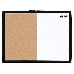 lot 5764 image: Quartet Combination Magnetic Whiteboard & Corkboard, 17 x 23, Combo White Board & Cork Board, Curved Frame, Perfect for Office & Home Decor, Home School Message Board, Black (41723-BK)