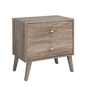 lot 5779 image: Prepac Milo Mid Century Modern Nightstand, 2-Drawer, Drifted Gray