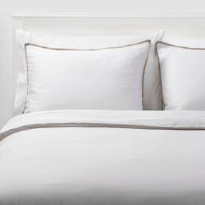 lot 5787 image: FullQueen Hotel Border Frame Comforter & Sham Set WhiteBirch - Threshold Signature